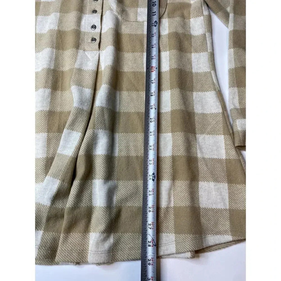 Soft Surroundings Women's Cream Plaid Pullover Sweater Half Button Size XS - Picture 4 of 6